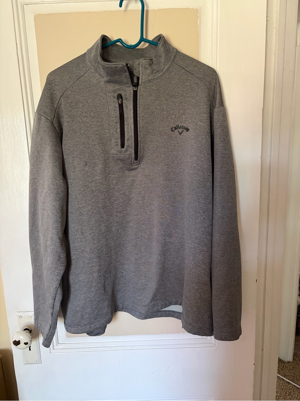 Callaway Heather Gray Zip-Front Fleece Pullover. **read description